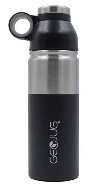 G-1018BK GEOJUG 18OZ STAINLESS STEEL VACUUM INSULATED WATER BOTTLE BLK 12/C