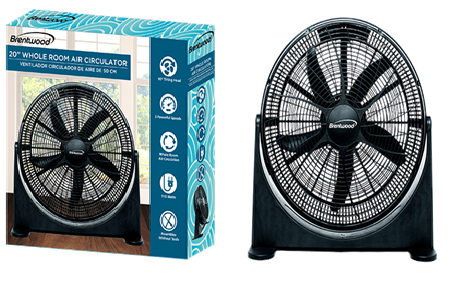 F-20BKR  20" AIR CIRCULATOR FAN BLK 1/