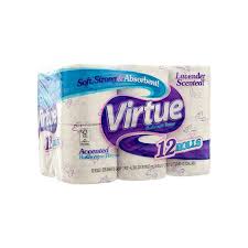 [390952] 74962-VIRTUE BATH TISSUE 12 PK 225 CT 2 PLY LAVENDER SCENT