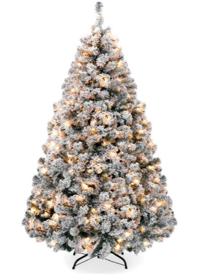 8ft Artificial Christmas Pine Tree with 550 Warm White Lights